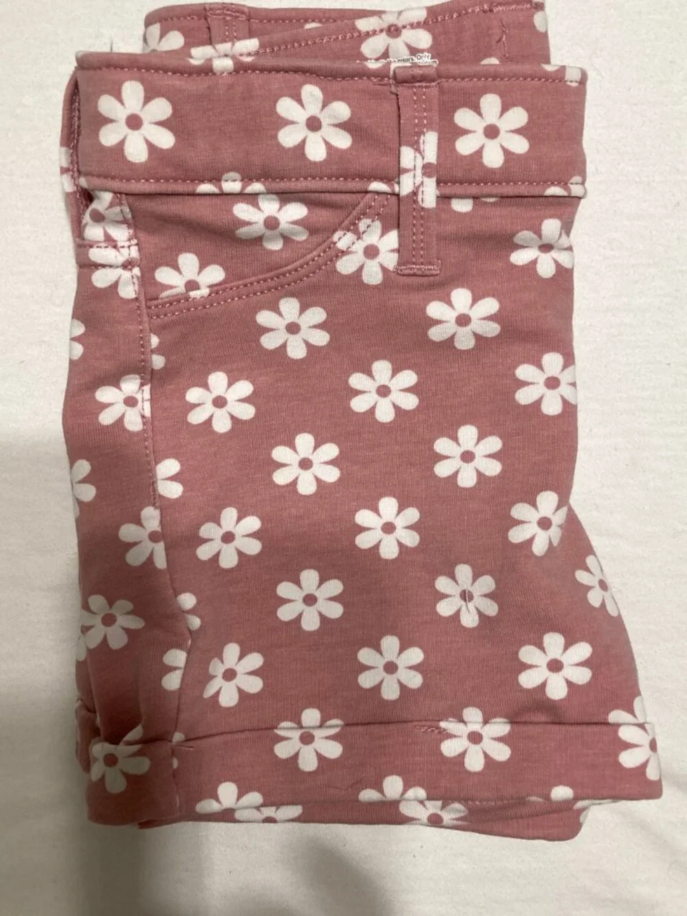Wonder Nation Girls Pink/White Flower Shorts Super Soft Size S (6-6x) Like New!